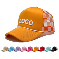 Gorra Trucker de Malla Premium con Espuma y Cuerda, Diseño a Cuadros Rojos, Gorra Deportiva Casual para Exteriores, ¡Gran Oferta!