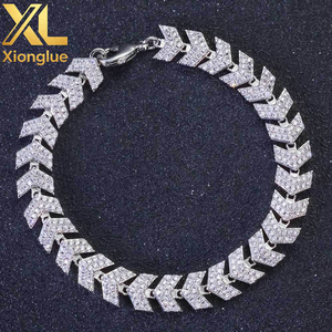 Durable 8MM Cuban Link <b>Chain</b> Gold Plated Arrow Design Full <b>Iced</b> <b>Out</b> Cubic Zircon Bracelet Pave Hop Jewelry Gift - Product Image 5