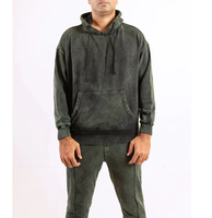 Ensemble de survêtement décontracté pour homme, personnalisé, hiver, effet délavé, avec sweat à capuche et pantalon de jogging en coton orné de strass, style streetwear