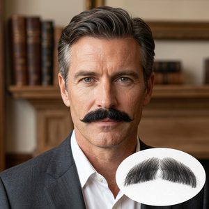 Barba y Bigote Postizos Realistas para Hombres, Barba de Pelo Humano para Disfraces, Cosplay, Halloween, Cine, Uso Teatral - Product Image 1