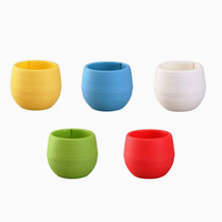 Mini pot de fleurs circulaire en plastique moderne, écologique et durable pour plantes succulentes, décoration de bureau à domicile