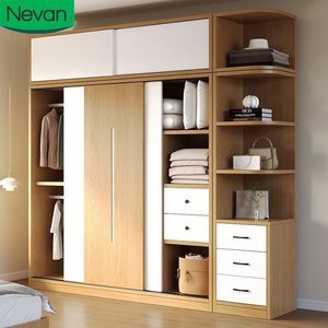 Muebles de Dormitorio de Diseño Moderno, Armario de Madera Duradero <span class=keywords><strong>a</strong></span> Precio Económico con Área de Exhibición, Armario Empotrado de Lujo para Ropa - Product Image 1