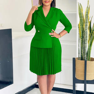 Vente en gros Grande taille dame en mousseline de soie tenue de bureau pour femmes robe d'affaires formelle avec bouton décoration pour carrière habillage officiel - Product Image 4