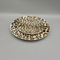 Assiette en céramique à motif léopard, vente chaude en usine, assiette en porcelaine