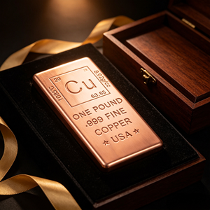 1 Pound 999 Fine Copper Bullion Bar Solid Cast Copper Ingot Cu Periodic <b>Table</b> Element Stamped Embossed Collectible Metal Craft B - Product Image 4