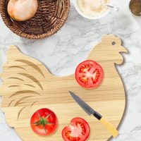 Planche à découper en bois de bambou en forme de poulet, plateau de service personnalisé pour charcuterie, planche à découper en bois