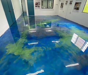 طلاء أرضيات جراج إيبوكسي معدني ذاتي التسوية من LSY ، ألوان وتصميمات زرقاء محيطية متينة ، طلاء أرضيات جراج ذاتي الصنع من الإيبوكسي عالي اللمعان - Product Image 6