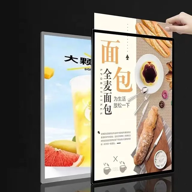 Breed Scala Gebruik Marketing Product Led Lightbox Reclame Poster Frame Verlicht Billboard Restaurants Menu Lichtbak Bord