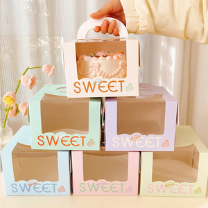 Tùy Chỉnh Có Thể Tái Chế Cá Nhân Bao Bì Vuông Bánh Sinh Nhật Hộp Giấy Với Cửa Sổ Và Bánh Hội Đồng Quản Trị - Product Image 2