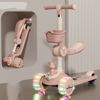 Nouvelle trottinette pliable 3-en-1 en plastique pour enfants (1-7 ans) – Jouet porteur réglable en hauteur pour tout-petits et enfants