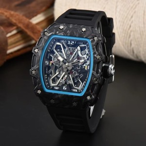 Reloj de Cuarzo para Hombre, Elegante y Moderno, Esfera Grande, Forma de Barril, Aleación Ecológica, Silicona Resistente al Agua, Luminoso, Superventas - Product Image 3