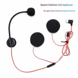 Zwarte bedrade headsetmicrofoon met ruisonderdrukking, condensatormicrofoon, communicatieset voor rijders - Product Image 5
