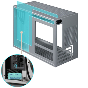 Boîtier d'ordinateur MATX entièrement en aluminium Zzew C4P compatible avec alimentation <span class=keywords><strong>ATX</strong></span> et refroidissement par eau 360 compatible avec 99% de grands GPU - Product Image 5