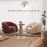 Fauteuil simple de style nordique, luxe léger, moderne, en tissu, pour salon, réception d'invités, négociation