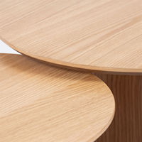 ATWOKA Moderne Minimalistische Beistelltisch-Set aus Massivholz, Rund, Multifunktional für Kleine Wohnräume
