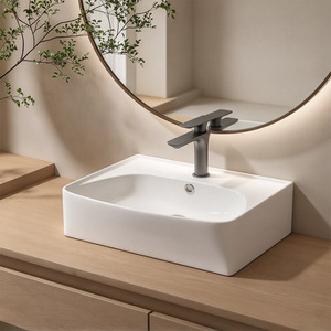 Minimalist Design Easy Install Hotel Apartment Logo Customized Ceramic Countertop Basin - Product Image 4