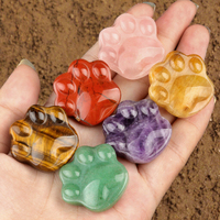Ornements en cristal naturel en forme de patte de chat ou d'ours, sculptés et polis, écologiques, porte-bonheur, décoration d'intérieur, sculpture, cadeaux de guérison
