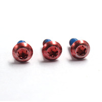 Sekrup Mesin Pengunci Patch Nylon Biru Kepala Pan Flange Torx dengan Lapisan Anodized Merah Aluminium M4 M5 M6