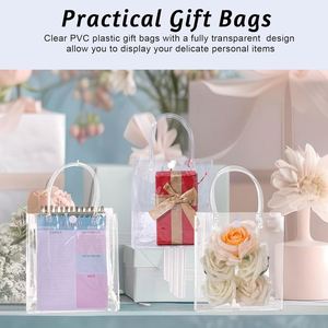Custom Clear PVC Gift Bag Heavy Duty Gift <b>Wrap</b> Bags Large Reusable Plastic Bags for <b>Bridal</b> Party Baby Shower Wedding Birthday - Product Image 5