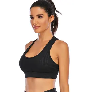 Black design your own wholesale athletic wear woman fitness clothing yoga bra top fitness custom sexy sports bra for women