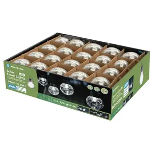 Luz LED solar ambiental de 6500k para césped, acero inoxidable, diseño de bola craquelada - iluminación decorativa y ecológica para - Product Image 1