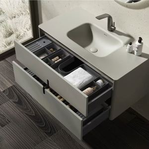 Meuble de salle de bain en bois massif de style américain haut de gamme, design personnalisé, meuble-lavabo simple - Product Image 5