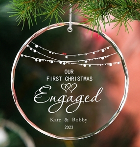 Newly Couple Wedding Gift Engaged Christmas Ornament Crystal Christmas Tree Decoration Personalized <b>Keepsake</b> - Product Image 1