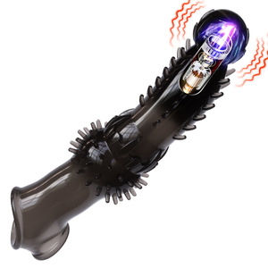Vibrating Silicone Cock Sleeve, <strong>Anal</strong> Dildo Cock Ring, Penis Extender <strong>Male</strong> Girth Enhancement Realistic Dildo Penis Pump Sex <strong>Toy</strong> - Product Image 6
