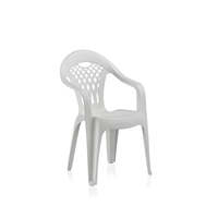 Lot de 6 chaises Cancun en plastique recyclé, empilables, pour jardin et restauration - Blanc