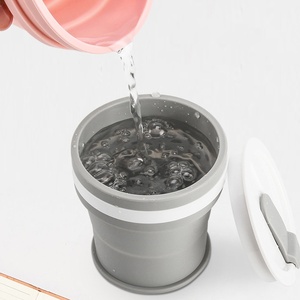 Tùy chỉnh in xách tay ngoài trời Kích thước túi tái sử dụng uống đóng mở Silicone gấp Cốc Cà Phê Cốc - Product Image 2