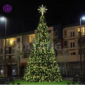 Christmas Tree with Built In LED <b>Lights</b> Pre Lit Artificial Tree for Indoor Holiday Home Decoration - Product Image 2