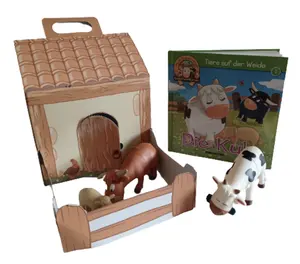 Farm Fun with the Cow Clan - Interactive Story Series for Kids - Explore Animal Lives with Cow Figurine