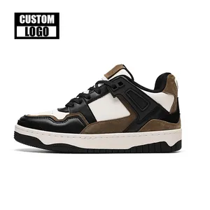 Zapatillas de baloncesto OEM con logotipo personalizado para hombre, zapatillas de skateboarding de cuero para caminar, zapatos hechos a medida