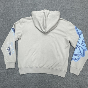 Logo personalizzato produttore di cotone spugna francese grigio <span class=keywords><strong>felpa</strong></span> con <span class=keywords><strong>cappuccio</strong></span> lavaggio acido Casual oversize stampa grafica con <span class=keywords><strong>cappuccio</strong></span> con <span class=keywords><strong>cappuccio</strong></span> - Product Image 3