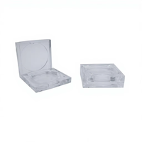 Boîte compacte transparente carrée YanXing pour poudre libre, en plastique ABS, emballage vide pour fard à joues et illuminateur, compartiment unique