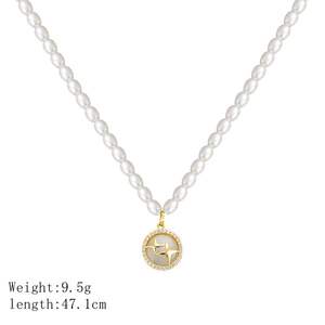 قلادة جديدة من اللؤلؤ المقلد قلادة نسائية من الفتيات الأكثر شعبية إكسسوارات مجوهرات قلادة بها نجمة مرصعة لامعة قلادة قلادة - Product Image 6