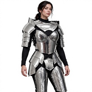 Armadura Moderna Antigua de Aluminio Plateado Hecha a Mano, Armadura Metálica Pulida de Moda para Mujer - Product Image 3