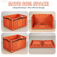 Conteneur pliable LRH 600*400*280mm, bac de stockage logistique en plastique pliable, empilable et repliable, matériau PP/HDPE