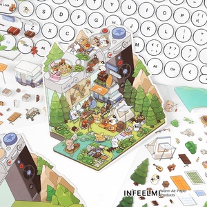 Open Today Vol.6 Autocollants Scéniques, Mini Puzzles Thème Culturel, Autocollants Créatifs Éducatifs DIY pour Enfants et Modélisme - Product Image 3