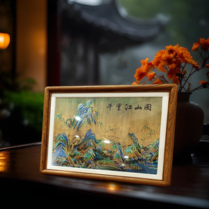 Peinture de paysage en <span class=keywords><strong>cuivre</strong></span> sculptée à la main de luxe moderne Cadre de décoration de salon et de maison - Product Image 5