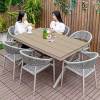 Ensemble table et chaises en rotin de style nordique pour cour, villa, hôtel, café, restaurant, balcon, modèle E5