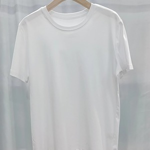 Camiseta de Algodón Mercerizado de Seda de Color Sólido para <span class=keywords><strong>Mujer</strong></span>, Ecológica, de Corte Holgado, Cuello Redondo con Cuello en V Delgado - Product Image 6