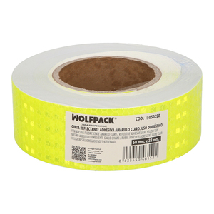 Nastro adesivo riflettente giallo chiaro 50 mm x 33 metri. Per uso domestico. - Product Image 2