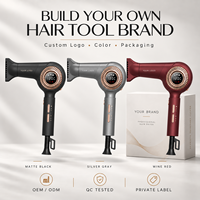 Sèche-cheveux professionnel de salon avec buse concentratrice, noir mat, outil de coiffage électrique pour barbier et usage domestique, logo personnalisé