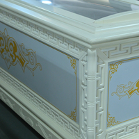 Ataúd de Madera Maciza Tallado a Mano de Alta Calidad, Estilo Americano, para Ceremonias Conmemorativas, con Sistema de Refrigeración