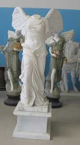 Nouveau Design Beige Marbre Victoire Déesse Statue Classique Marbre Oeuvre Artisanale <span class=keywords><strong>Victoria</strong></span> Déesse Statue Sculpture - Product Image 2