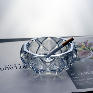 Fantasioso vetro diamante taglio posacenere grande calibro Bar affumicatoio addensato semplice stile nordico placcato ambra <span class=keywords><strong>piatto</strong></span> di fumo - Product Image 5