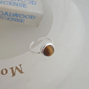 แหวนเงินแท้ S925 ประดับพลอยตาเสือ ตาแมว อำพันเมลาร์ด ชุบทอง 18K สไตล์เรโทร ดีไซน์โดดเด่น ไม่ซ้ำใคร สำหรับลุคทำงาน - Product Image 3