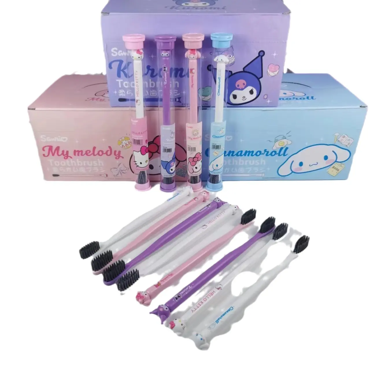 Wholesale Cartoon Universal Sanrioed Kulomi Melodi Toothbrush Ultra Fine Soft Bristle Student Adult Toothbrush