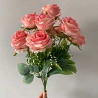Bouquet de roses artificielles en soie rouge, prix de gros usine, pour décoration de mariage, fleurs artificielles